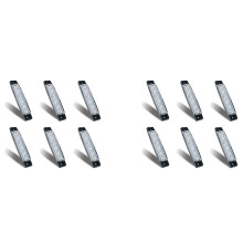 12Pcs LED Marine Boat Lights Marine Courtesy Light Strip Deck Transom Cockpit Navigation Lighting Waterproof 12V,White