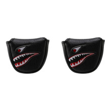 2 St PU-LäDer med Hajbroderimagnet Golfklubba Putter Cover Golfklubb Putter Headcovers
