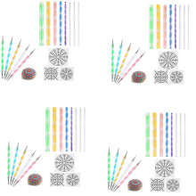 64 Pcs Mandala Dotting Tools for Painting Rocks Mandala Stencils Kit Stylus Clay Sculpting Carving Tools
