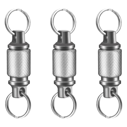 3X Titanium Quick Release Keychain,Detachable Key Ring Pull Apart Keychain,Key Holder Accessory for Bag/Purse/Belt