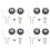 8set 45x19mm Luggage Suitcase / Inline Outdoor Skate Replacement Wheels Black 1