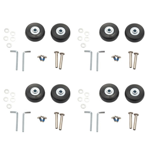 8set 45x19mm Luggage Suitcase / Inline Outdoor Skate Replacement Wheels Black