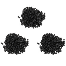 1500 St Svart 5 mm Silikonfodrad Mikroring med LäNkpärlor för i Stick HåRförläNgningsinstallation och FjäDrar