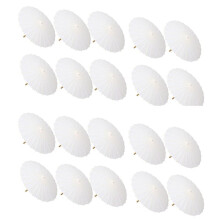 20PCS Paper Parasol Wedding Umbrella Party Favor Bamboo Umbrellas for Bridal Shower Centerpieces Photo Props 23.6Inch