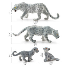 Realistic Snow Leopard Figurines Set – PVC Miniatures, 3 Sizes