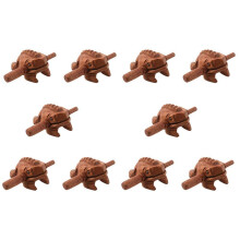 10X Carved Croaking Wood Percussion Musical Sound Wood Frog Tone Block Toys
