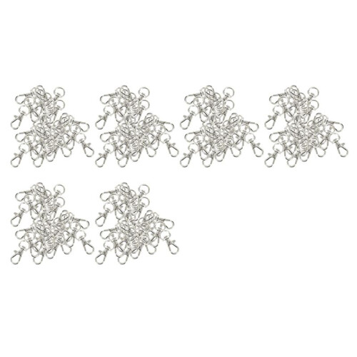 180Pcs Mousquetons Pivotants Porte-Cle Couleur D'Argent