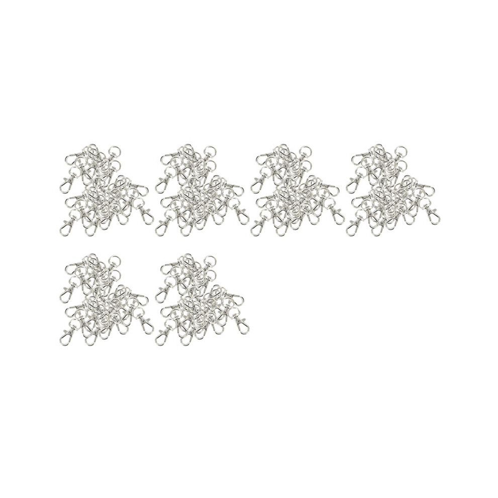 180Pcs Swivel Carabiners Keychain Silver Color 4713623827089