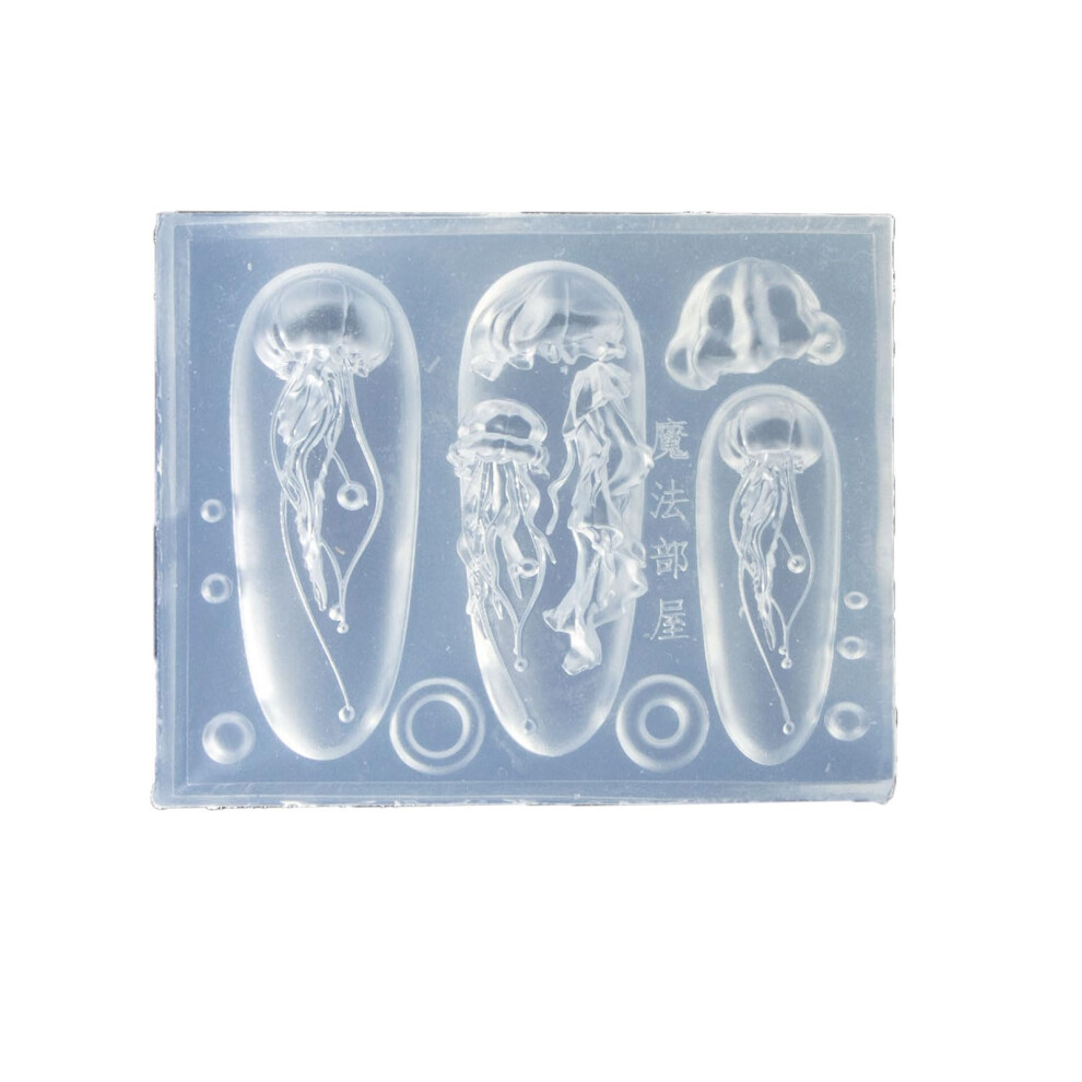 Jellyfish Silicone Nail Art Mold for Sea Creature Designs, Flexible and Reusable Nail Decoration