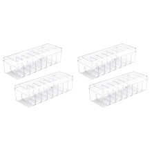 4 Stuks Ruilkaart Opbergdoos, Kaart Opbergdoos Kunststof, Ruilkaart Etui met Verwijderbare Verdelers, voor Standaard Kaart