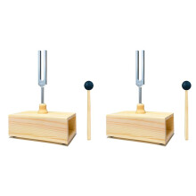 2X 528-Hz-Stimmgabel mit Resonanzkasten, Aluminiumlegierung, Holzlautsprecher, Perfekt für SPA-Aromatherapie, Resonanzunterricht