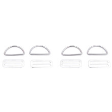 2X Sangle de Sangle de Ceinture de PlongéE Sous-Marine en Acier Inoxydable FixéE avec des Accessoires de BCD D'Aile de Boucle D'Anneau de Boucle