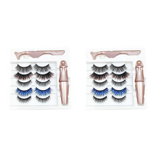 10 Pairs of Mixed Style Color Magnetic False Eyelashes Waterproof Eyeliner Tweezers Set Thick Magnetic False Eyelashes