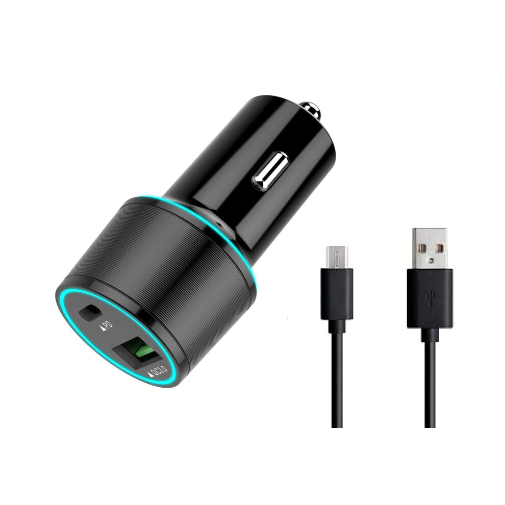 Fast Car Charger 21W Pd 3.0 With Micro Usb Cable For Zte Grand Xmax And Trucks Black 9455672027465