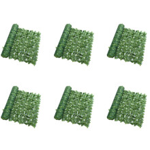 6X Artificial Plant Fence Green Leaf Fence Panels Privacy Fence Screen for Home Garden Yard Decoration