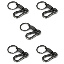 5X Sturdy Carabiner Key Chain Key Ring Polished Key Chain Spring Key Chain Business Waist Key Chain, Black