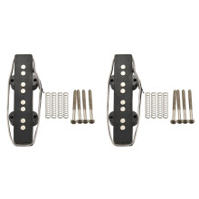 2X Pro Type de Pont Silencieux Ouvert Type ÉLectrique pour Style Jazz Bass Jb À 4 Cordes, Noir 92X18.3mm