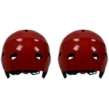 2X Safety Protector Helmet 11 Breathing Holes for Water Sports Kayak Canoe Surf Paddleboard - Red