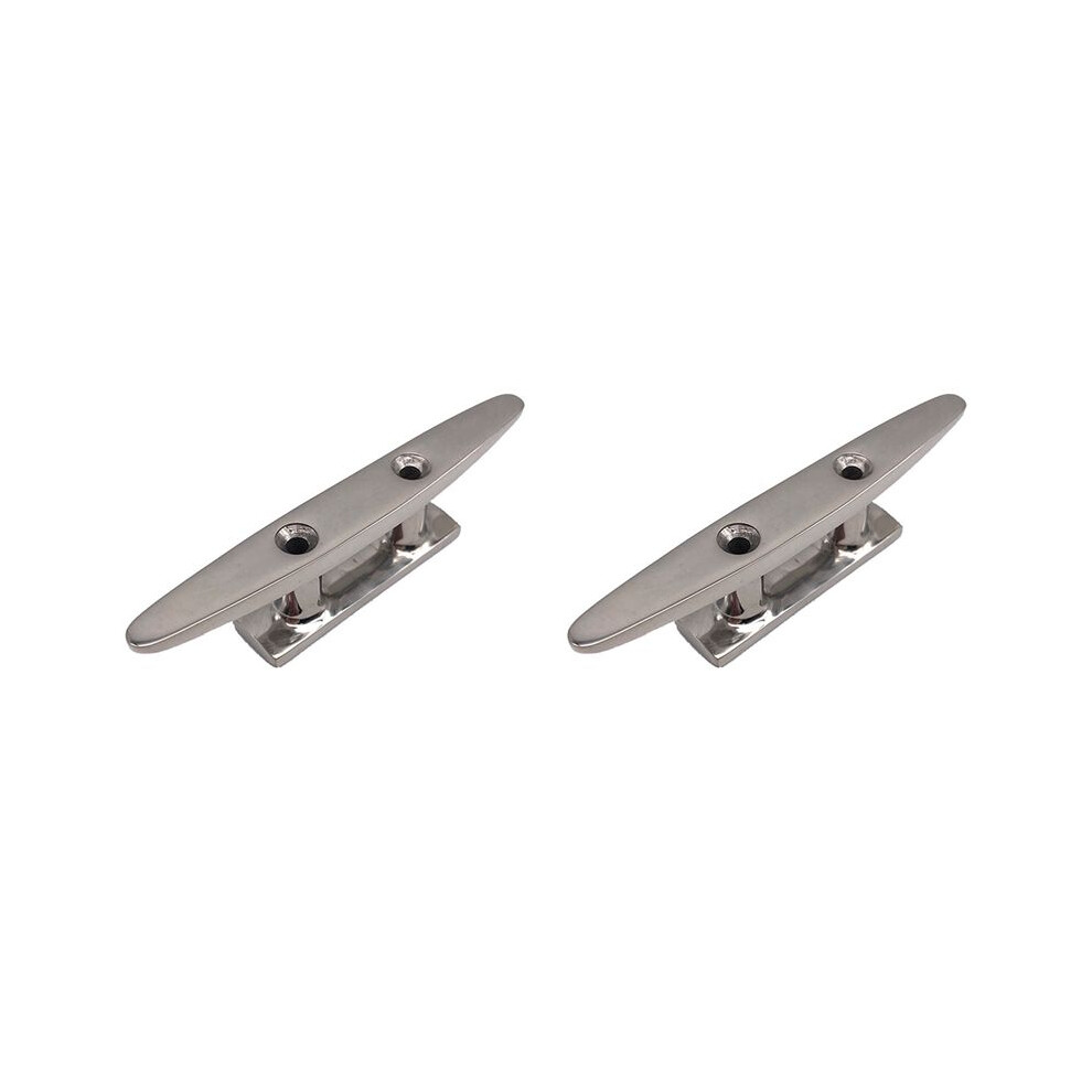 2X 316 Stainless Steel Polished Combo Mooring Cleat 2 Hole Hardware Boat Cleats For Marine Boat Deck Rope Tie Yacht 6032270370129