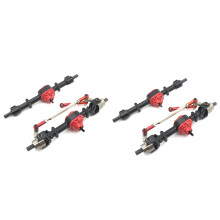 2X Mise à Niveau de la Tige de Direction de L'Essieu Avant et Arrière de L'Engrenage en Acier pour MN D90 D99 MN90 MN99S 1/12 Pièces de Rechange de
