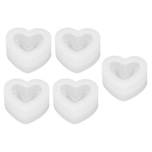 5 Stk. 3D Love Heart Silikonform – Hochtemperaturbeständig, Einfaches Entformen, 4,5 cm