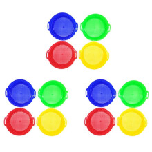 12PCS Stop Sand Sifter Sieves Toy for Sand Beach 12 Pack Set Red Yellow Green for Children Kids Toy