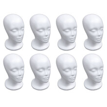 8X Female Foam Mannequin  Model Hat Wig Display Stand Rack White