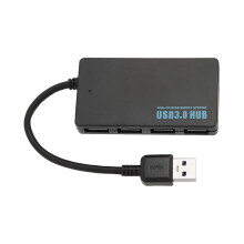 USB3.0 4 Port Hub Docking Station Black Good Heat Dissipation 5Gbps Speed