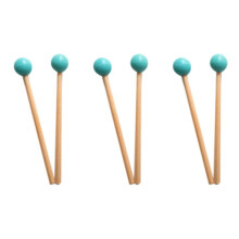 6 Stuks Zachte Rubberen Kop Sticks Houten Handvat Bel Hamers voor Klokkenspel Xylofoon Bel Muziekinstrumenten Onderdelen Groen