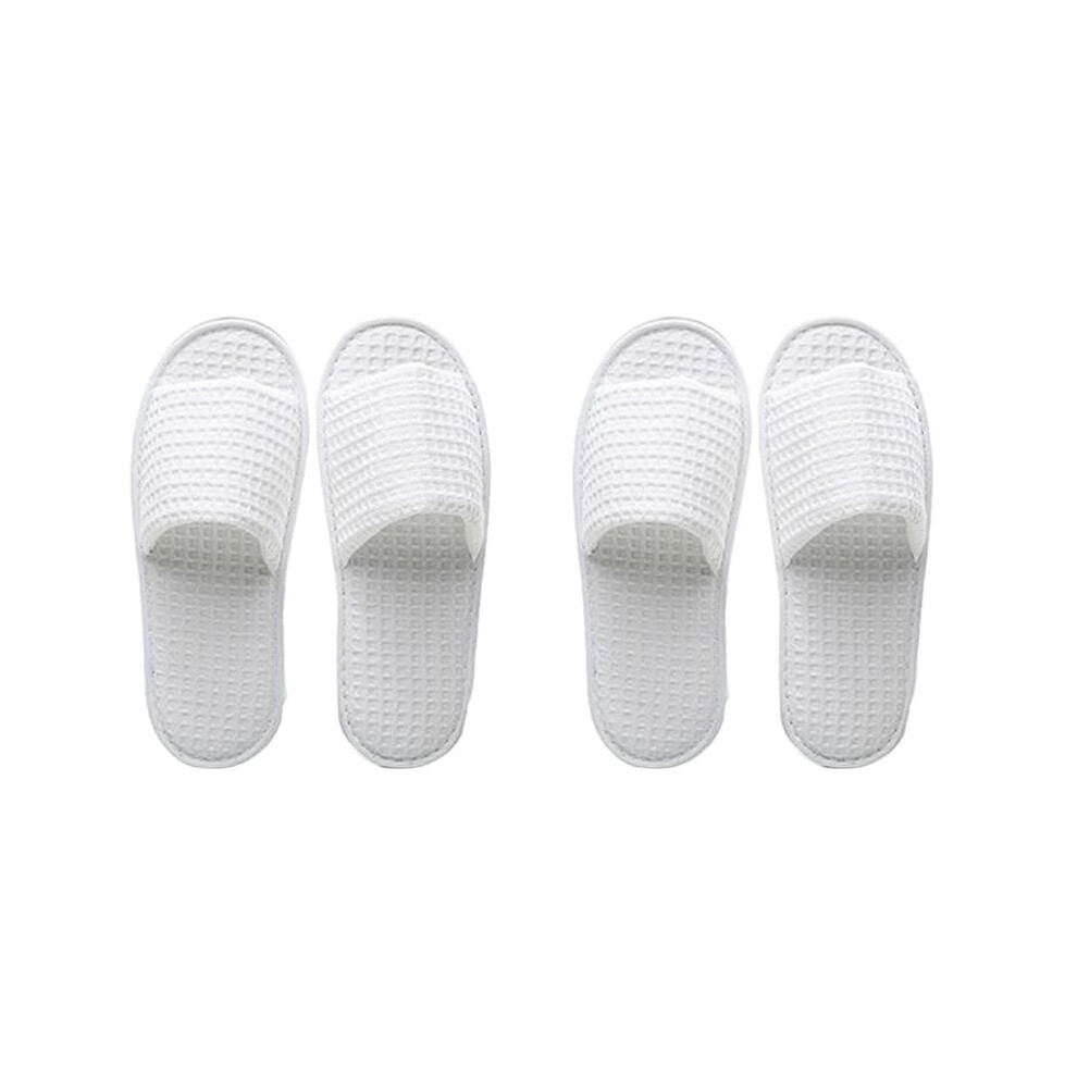 White Spa Slippers, 10 Pairs Open Toe Toe Disposable Slippers Fit Size For Men And Women For Hotel Home Guest Used