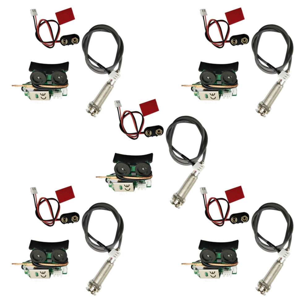 5X Under Saddle Piezo Pickup Onboard Preamp System For Acoustic Guitar 6031151166509