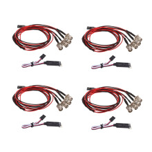 4X Jeu D'éclairage 4 LED 2 Blanc 2 Rouge avec Panneau de Commande de Lampe 3CH pour TRX4 HSP Axial SCX10 D90 HPI