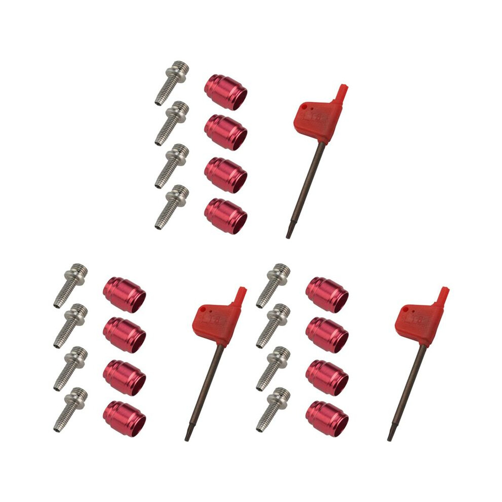 12X Bicycle Olive Connecting Insert Oil Fitting Kit For Avid Bike Hydraulic Disc Stealthama Brake Hose Silver/Red 6032748672717