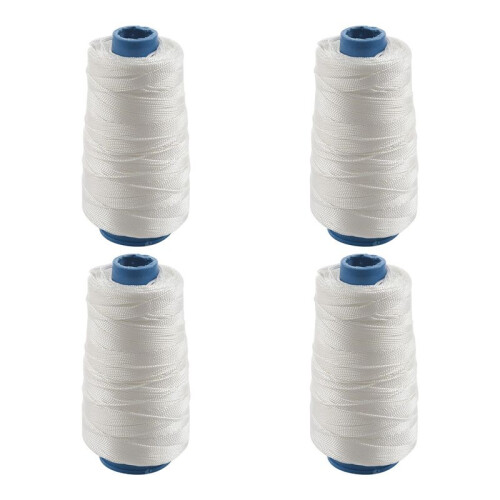 4pcs 400m 80lbs Nylon Twisted Bowstring Thread Fishing String Sewing Cord Kite , White