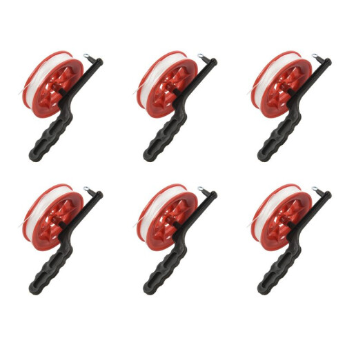 6pcs 100M Twisted String  Red Wheel Kite Reel Winder