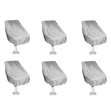 6X Boat Cover, Outdoor Waterproof Pontoon Captain Boat Bench Chair Cover, Chair Protective Covers