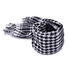 2X Unisex Scarf Polyester Plaid Tassel Arab Desert Shemagh,Black