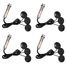 4X Guitar Pickup Piezo Contact Microphone Pickup 3 Transducer Pickup System for Acoustic 6.35mm Jack (Black)