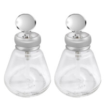 2X Empty Nail Polish Makeup Remover Pump Dispenser Glass Push Down Press Bottle