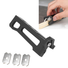 Manual Wood Edge Trimmer Aluminum Alloy Arc Woodworking Scraper with 3 Blades