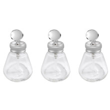 3X Vide Vernis à Ongles Démaquillant à Pompe, Pompe, Verre, Bouteille Vers le Bas de la Presse