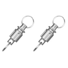 2X Titanium Sleutelhanger met Snelsluiting, Afneembare Dubbelzijdige Draaibare Sleutelhangerconnectorkit Heavy-Duty Autosleutelclip