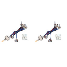 2X Lp Electric Guitar Pickups Wiring Harness Kit 2T2V 500K Pots 3 Way with Jack Cream Color Cap