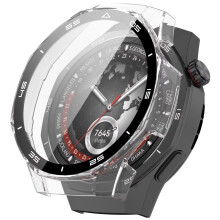 Case with Tempered Glass Screen Protector for Huawei Watch GT5 Pro 46mm, Full Coverage Transparent