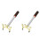 2X Retractable Billiards Cue Stick Bridge with Removable Brass Bridge , Billiards Pool Cue Accessory,Low Bridge 2