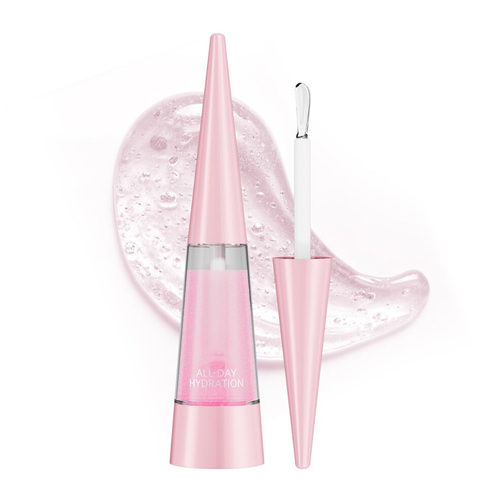 Hydrating Lip Plumper with Hyaluronic Acid for Fuller Lips,  Shine NonSticky Gloss 04#