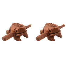 2X Sculpté Croassement Bois Percussion Musicale Bois Grenouille Ton Bloc Jouets