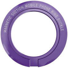 Removable Ring Holder with Magnetic Lock Foldable Kickstand Phone Grip Compatible with MagSafe in Dark Purple