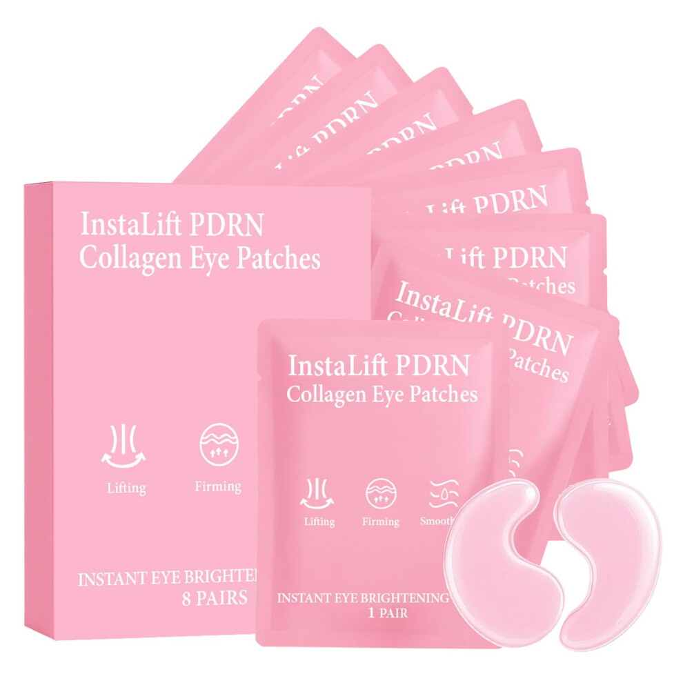 Dark Under Eye Patches With Pdrn Collagen For Circles And Puffiness, Deep Hydration, 8 Pairs