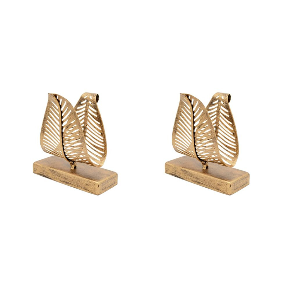 Semoic 2X Freestanding Modern Napkin Holder With Leaf Design, Desktop Paper Towel Dispenser, Napkin Storage Storage Box